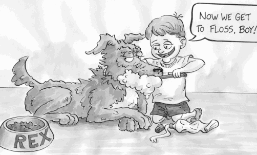 Sample Cartoon of Boy and Dog